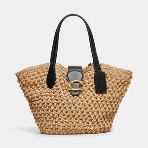 Coach Small Popcorn Straw Tote Bag